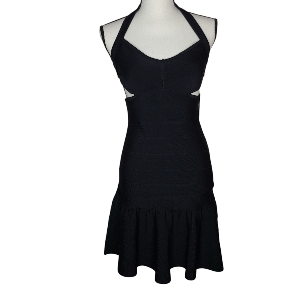 Guess Sweater Mirage Cut Out Bandage Black Dress W41K0IZ0HR0 Small NWT